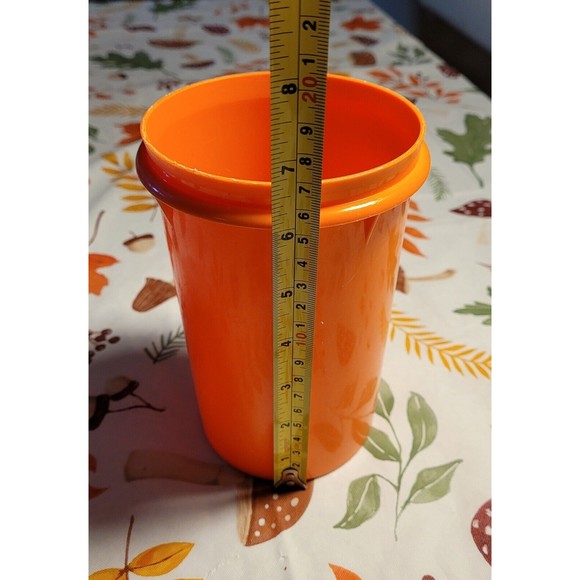 Tupperware Vintage Orange Container 321-11 Pour Lid 563-21 Container 32oz - Picture 5 of 9